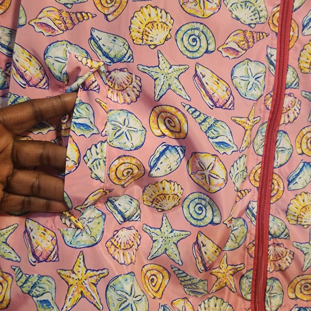 Simply Southern Pink Seashell Patterned Windbreak… - image 2